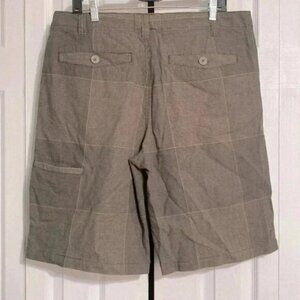 OP ocean pacific brown & tan plain cotton mens shorts